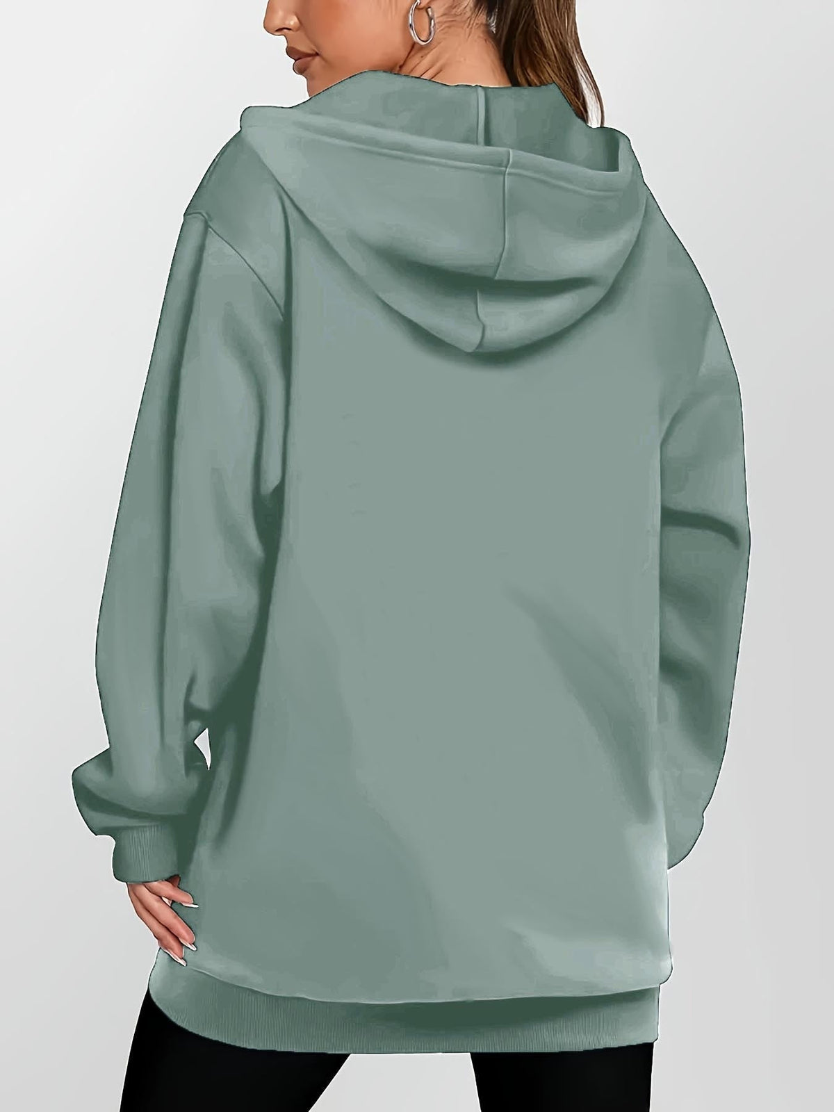 Women's Longline Hooded Jacket with Zip Front – view 8