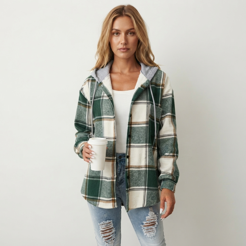 Women's Overshirt Hooded Shacket
