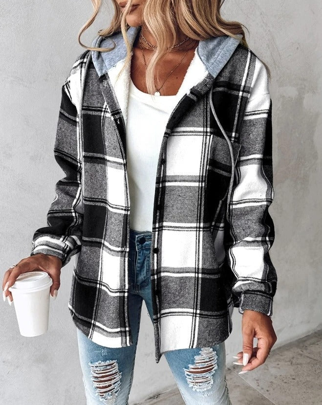 Women's Overshirt Hooded Shacket