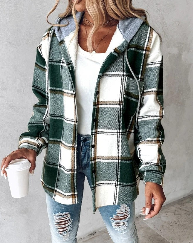 Women's Overshirt Hooded Shacket