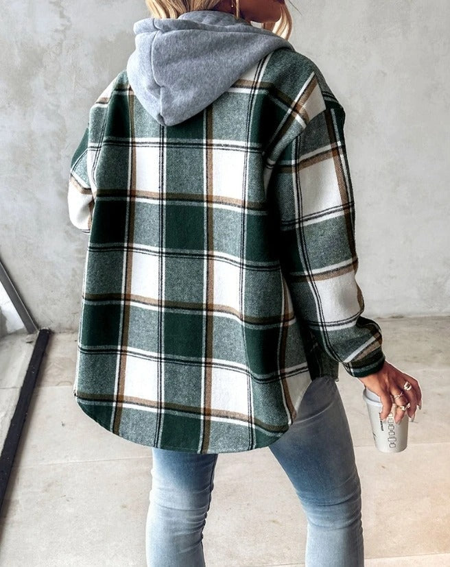 Women's Overshirt Hooded Shacket