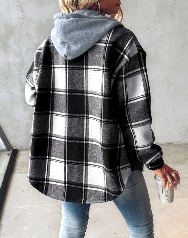 Women's Overshirt Hooded Shacket