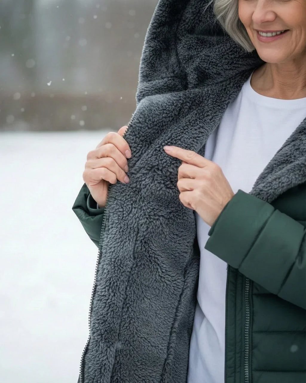 Women's Puffer Jacket | Hooded Quilted Zip Front Sherpa Lined
