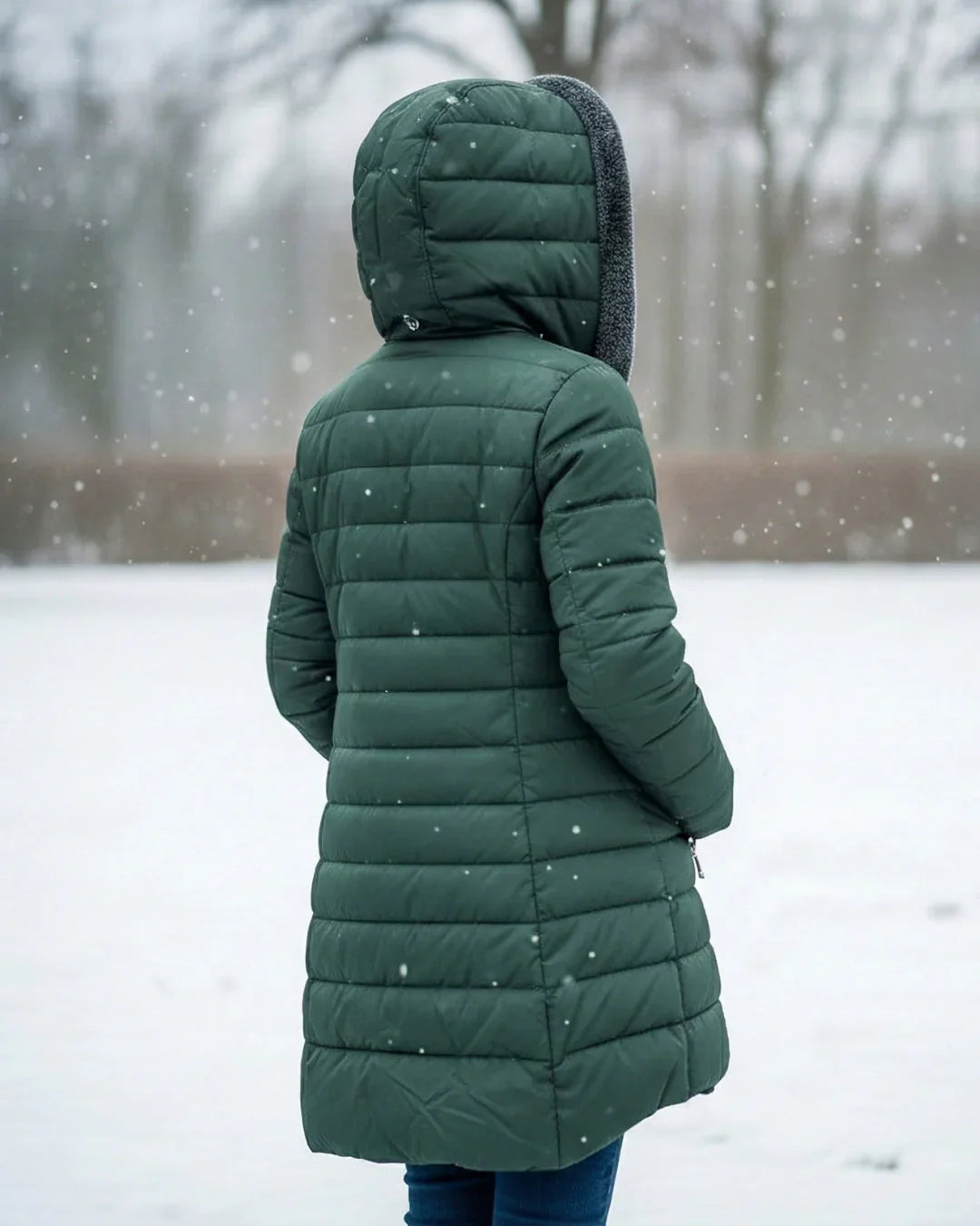 Women's Puffer Jacket | Hooded Quilted Zip Front Sherpa Lined