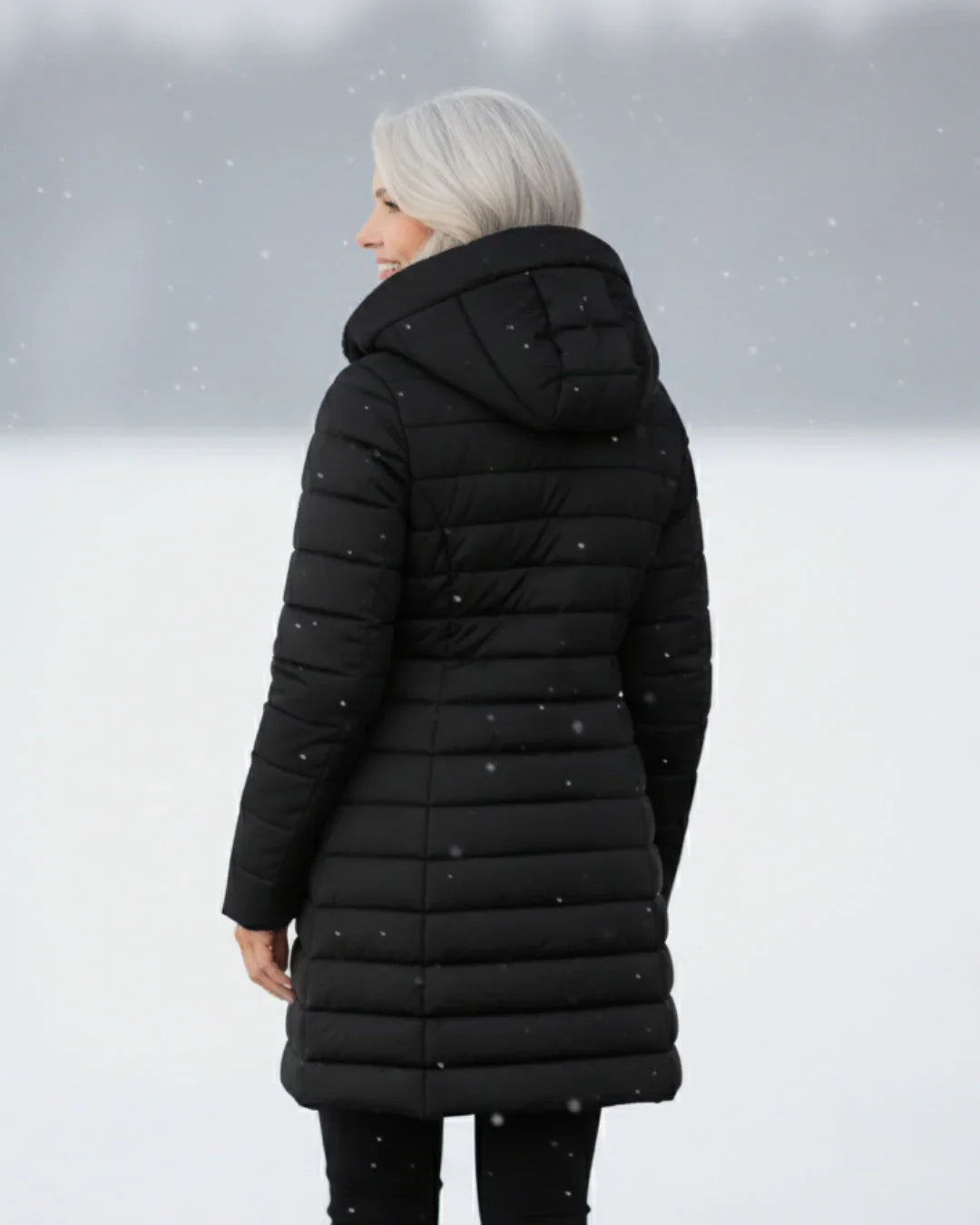 Women's Puffer Jacket | Hooded Quilted Zip Front Sherpa Lined