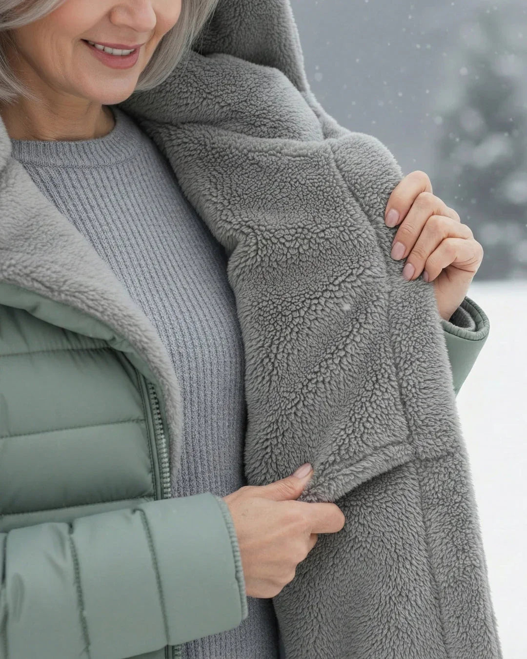 Women's Puffer Jacket | Hooded Quilted Zip Front Sherpa Lined