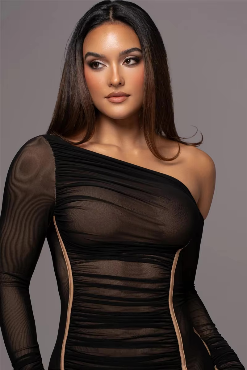 Women's Ruched One-Shoulder Dress