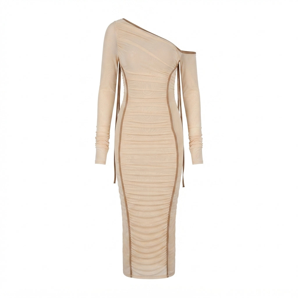 Women's Ruched One-Shoulder Dress