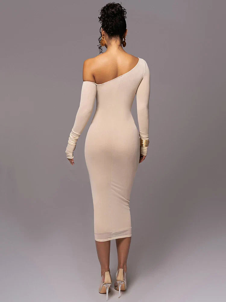 Women's Ruched One-Shoulder Dress