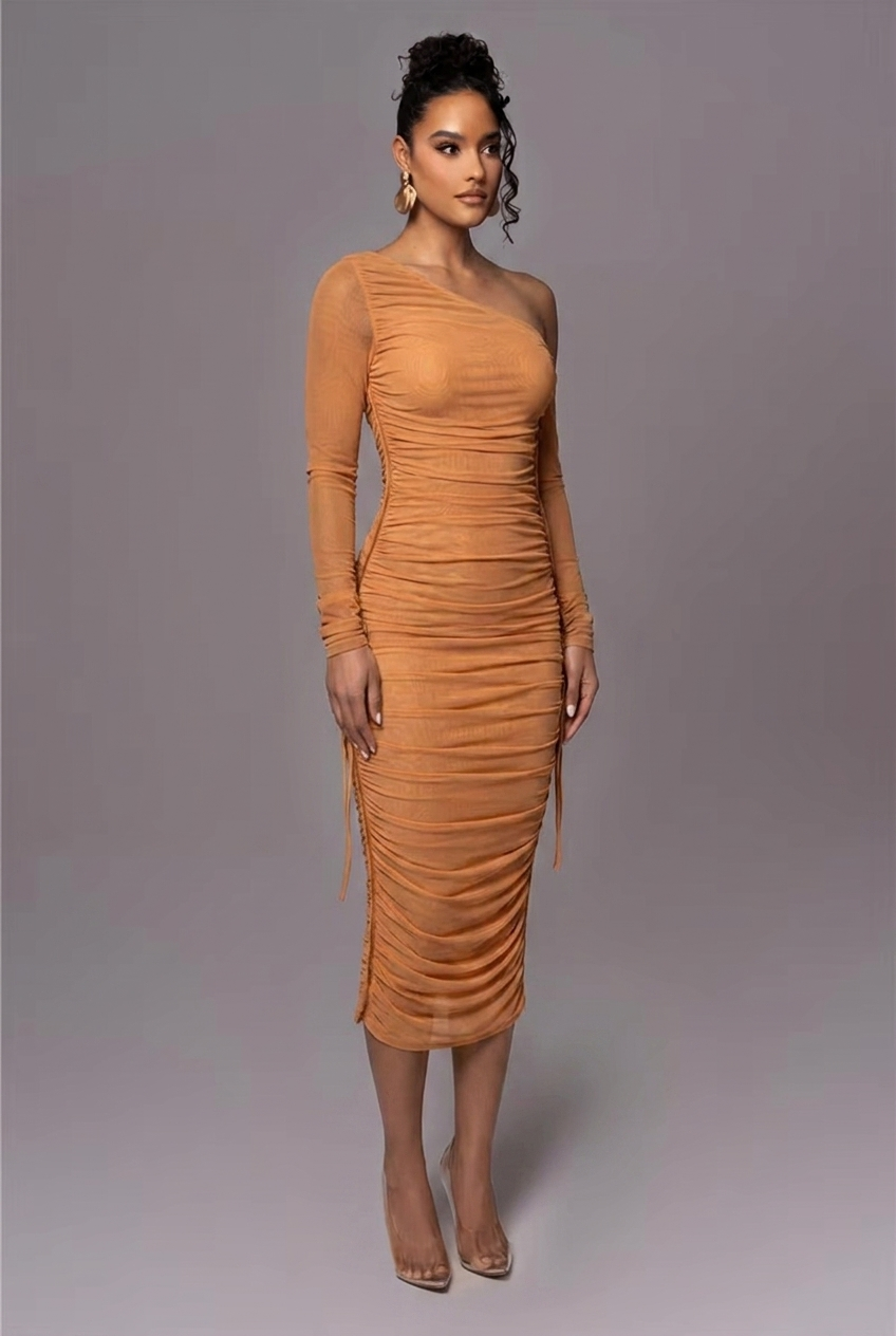 Women's Ruched One-Shoulder Dress