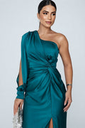 Women's Satin One-Shoulder Jumper