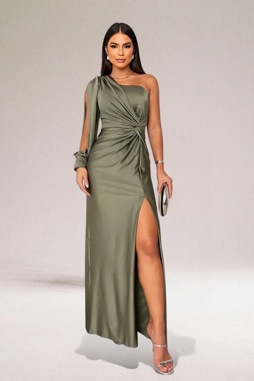 Women's Satin One-Shoulder Jumper
