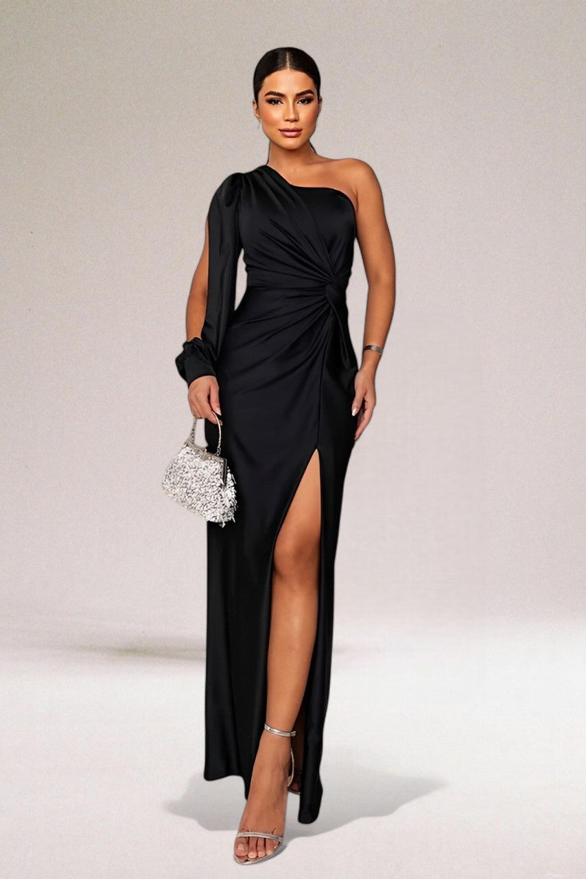 Women's Satin One-Shoulder Jumper