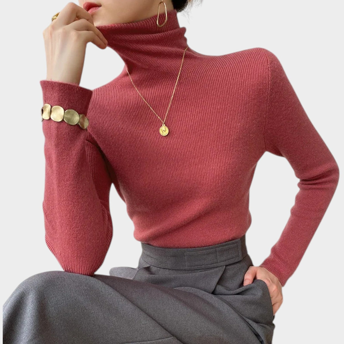 Women's Soft Knit Sweater Cozy Slim Fit – view 3