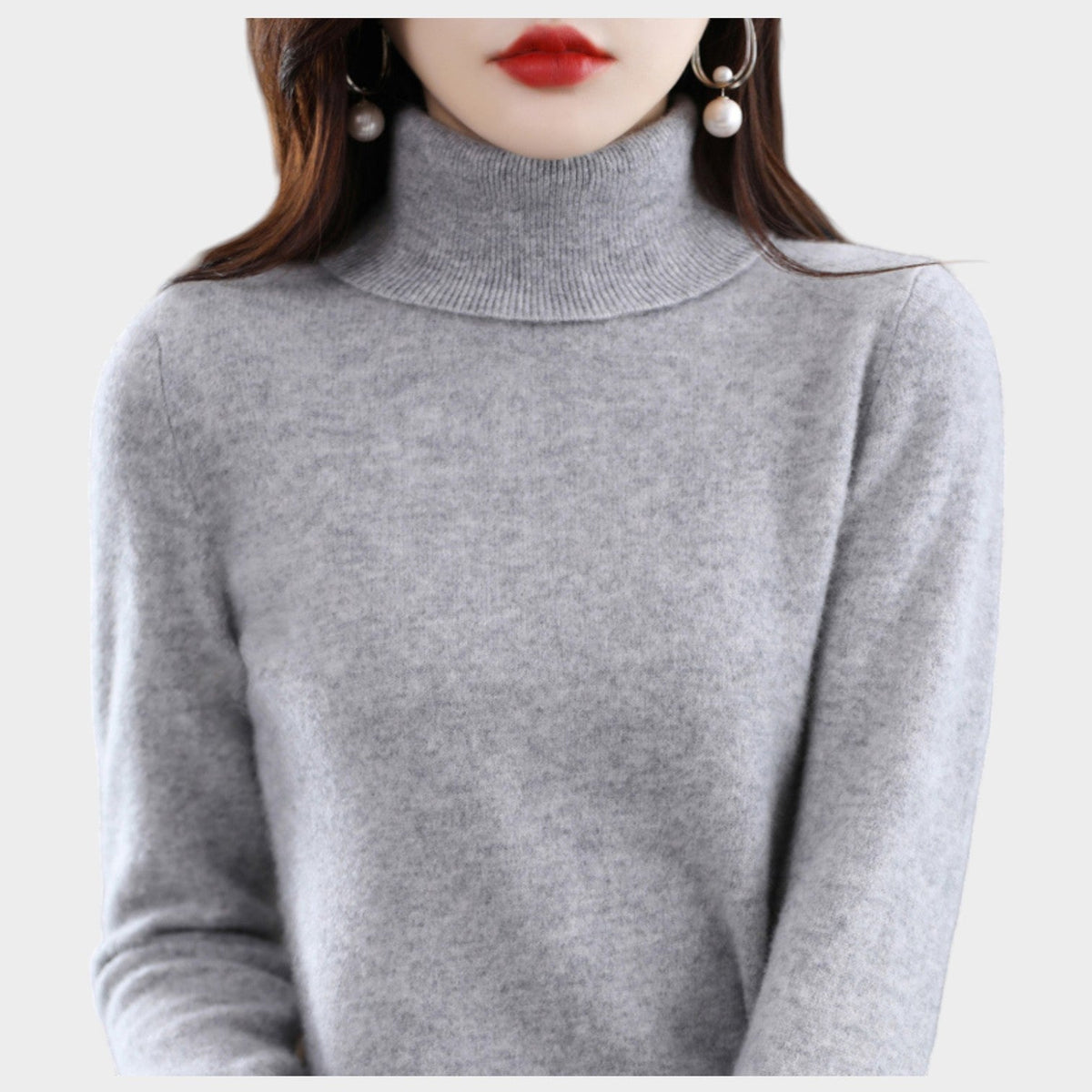Women's Soft Knit Sweater Turtleneck Slim Fit – view 10