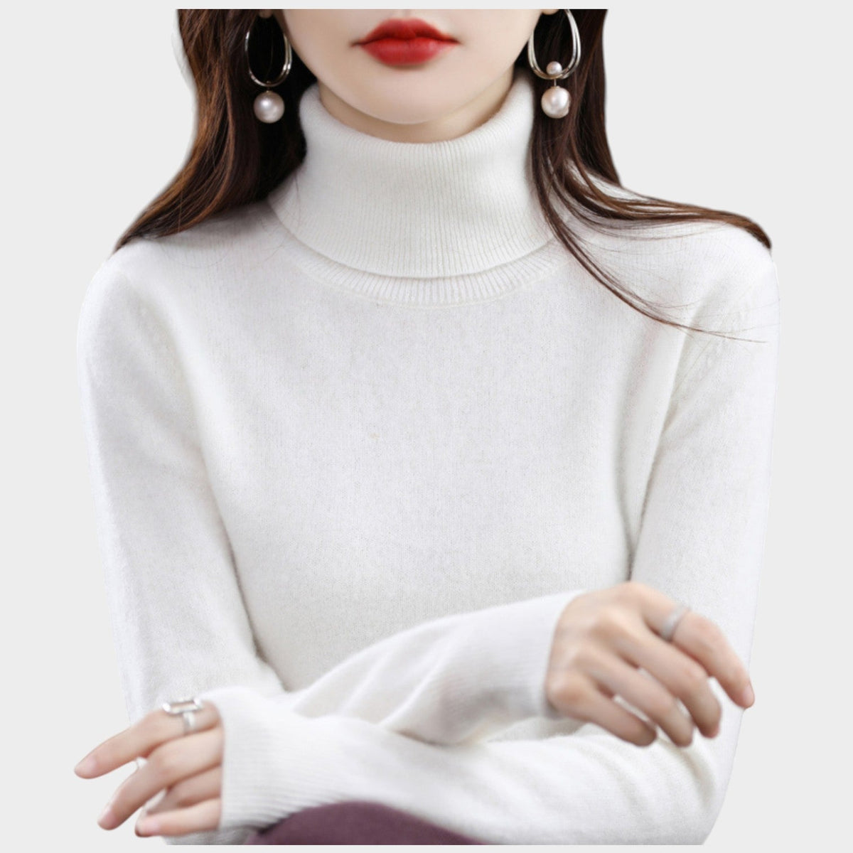Women's Soft Knit Sweater Turtleneck Slim Fit – view 11
