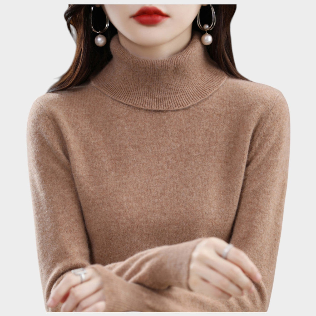Women's Soft Knit Sweater Turtleneck Slim Fit – view 12
