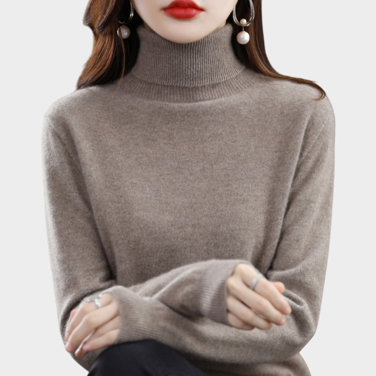 Women's Soft Knit Sweater Turtleneck Slim Fit – view 13