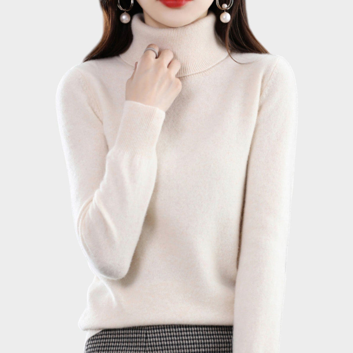 Women's Soft Knit Sweater Turtleneck Slim Fit – view 14