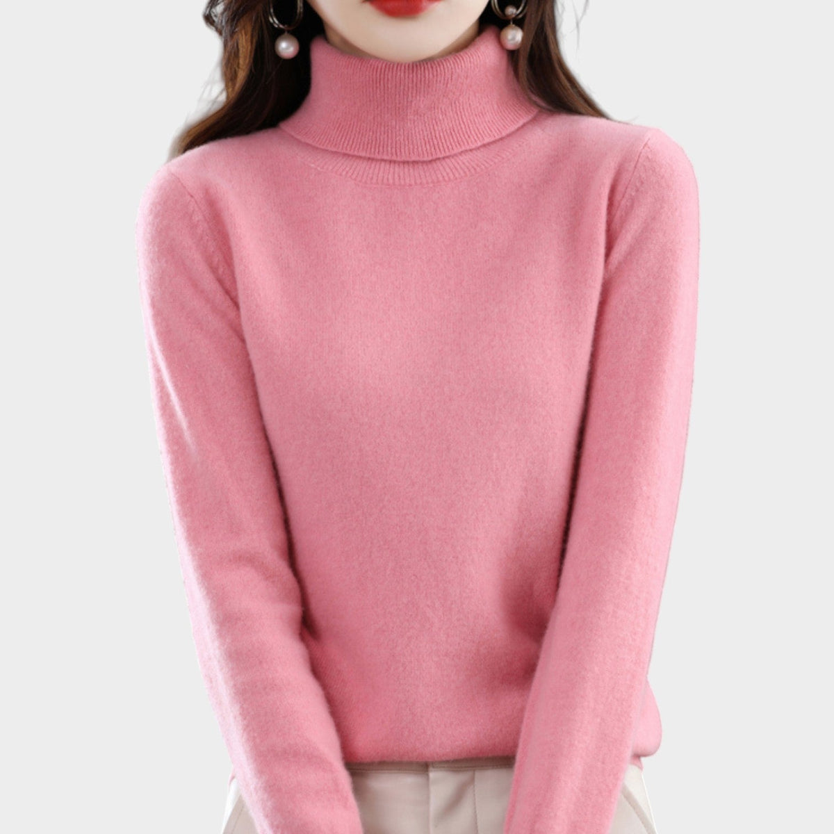 Women's Soft Knit Sweater Turtleneck Slim Fit – view 6