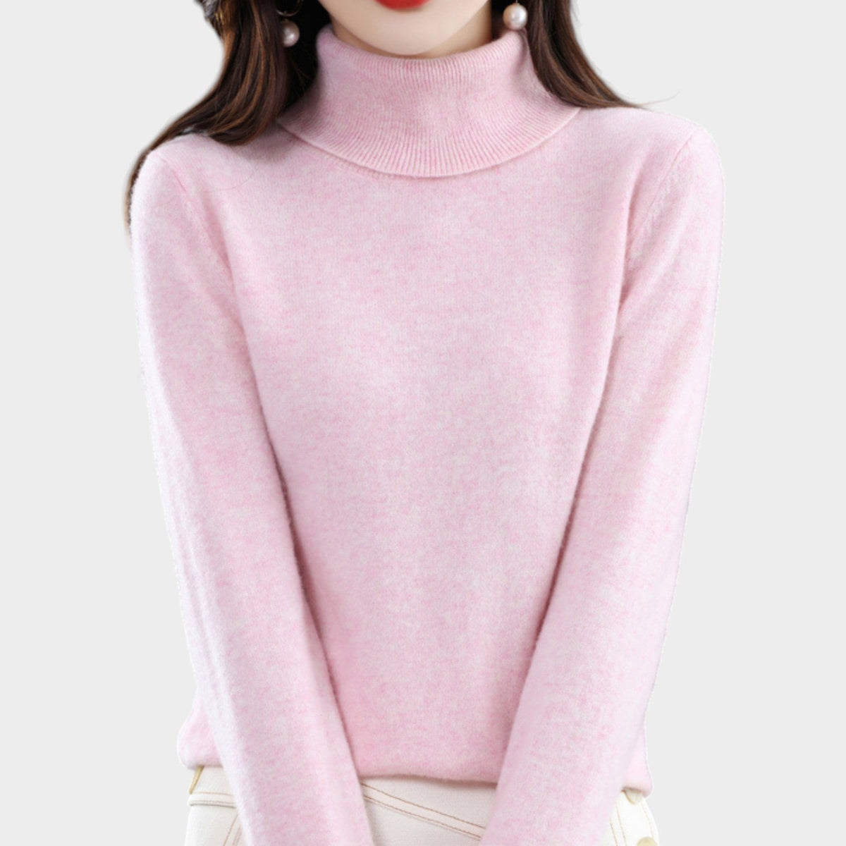 Women's Soft Knit Sweater Turtleneck Slim Fit – view 7