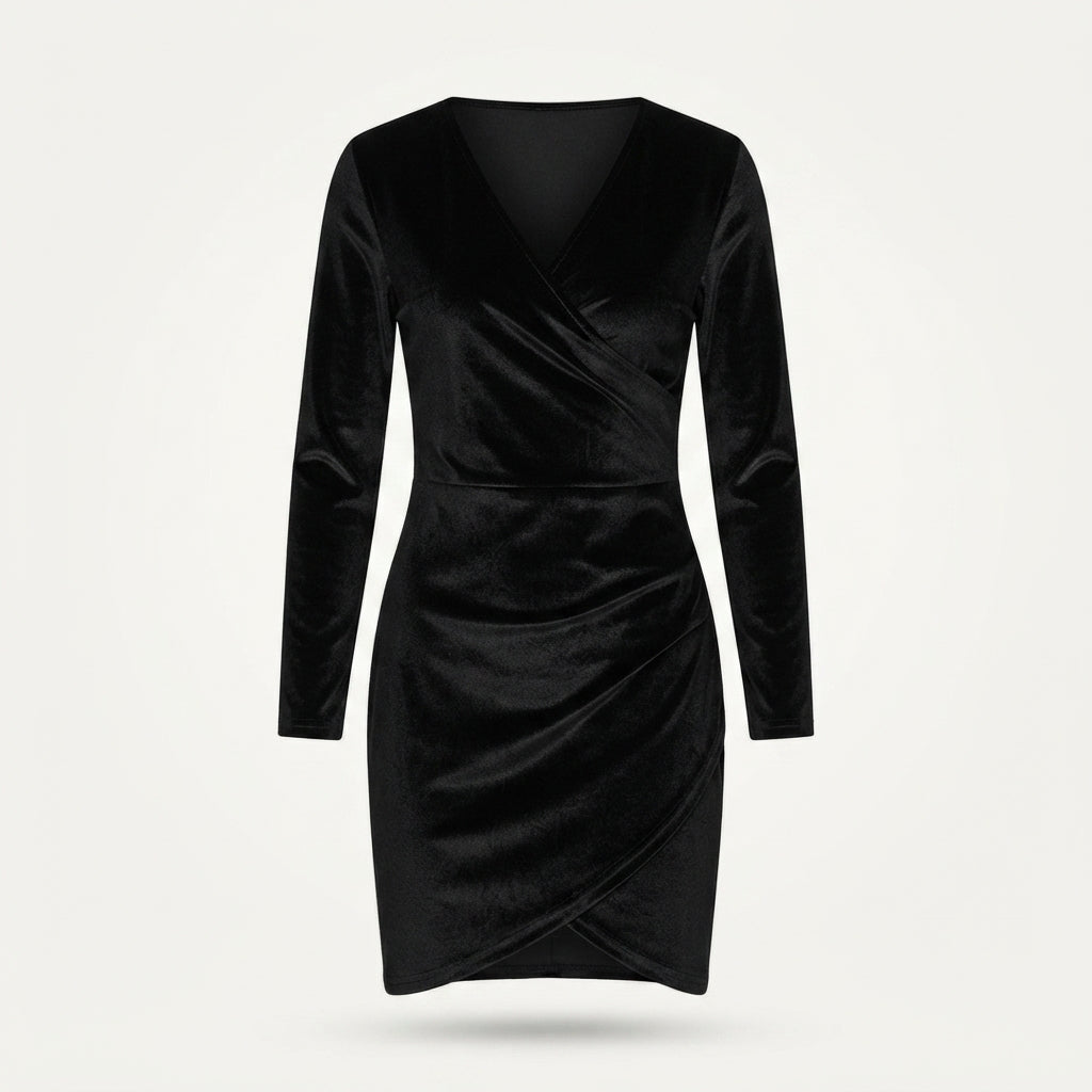 Women's Wrap Long Sleeve Mini Dress