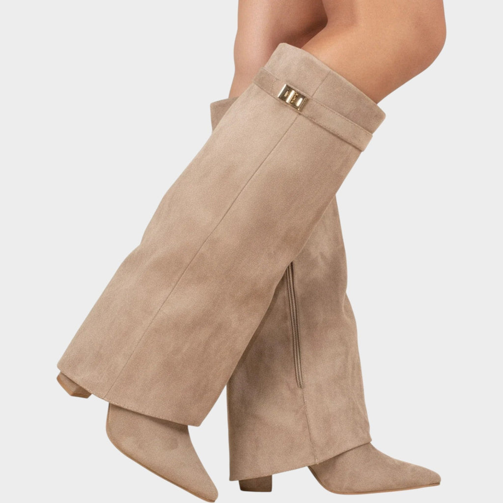 Women’s Knee High Boots Casual Suede Slouch Low Heel