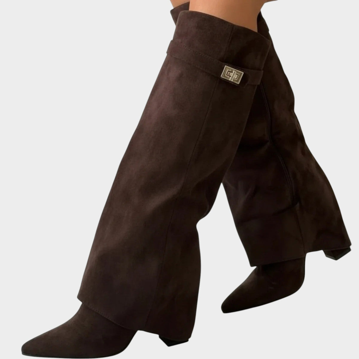 Women’s Knee High Boots Casual Suede Slouch Low Heel