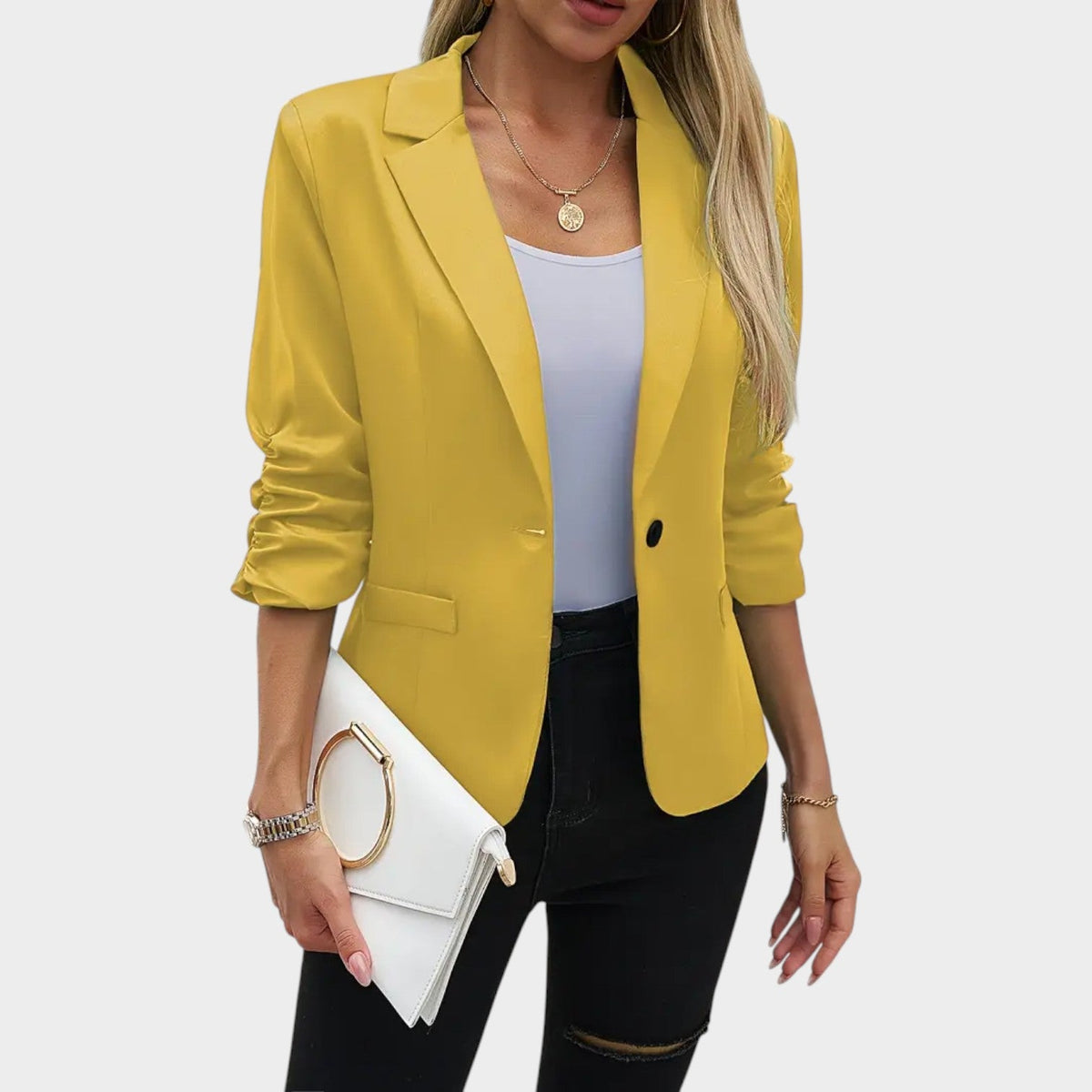 Women’s Blazer Casual Tailored Fit Single Button – view 9
