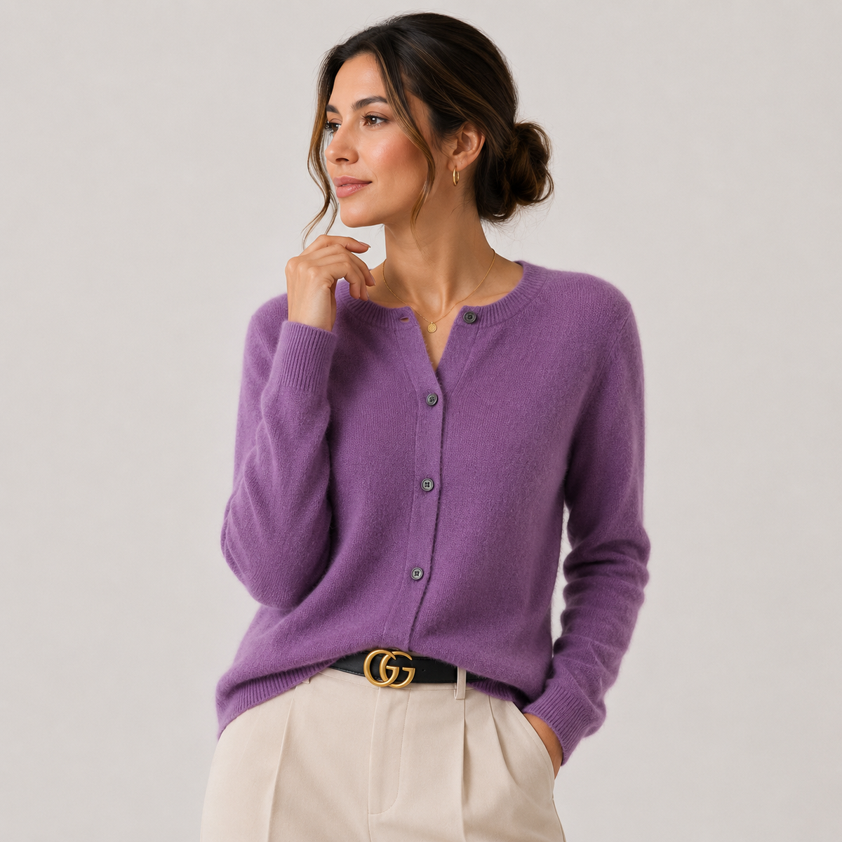 Women's Cashmere Look Cardigan Soft Button Front Knit Sweater – view 11