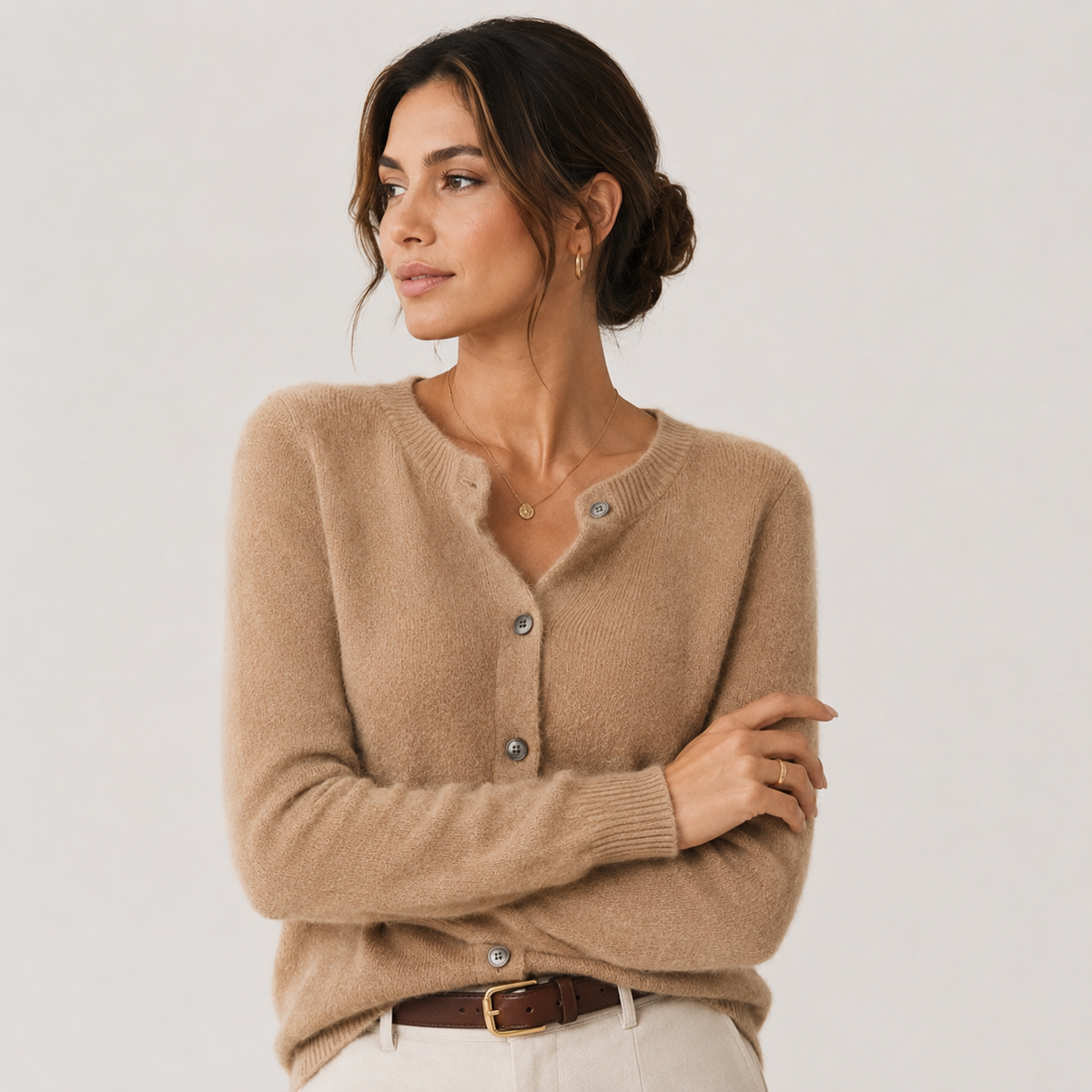 Women's Cashmere Look Cardigan Soft Button Front Knit Sweater – view 12