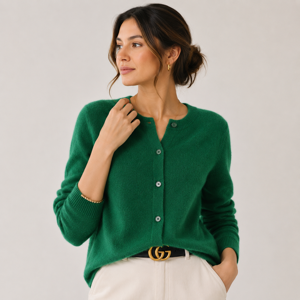 Women's Cashmere Look Cardigan Soft Button Front Knit Sweater – view 13