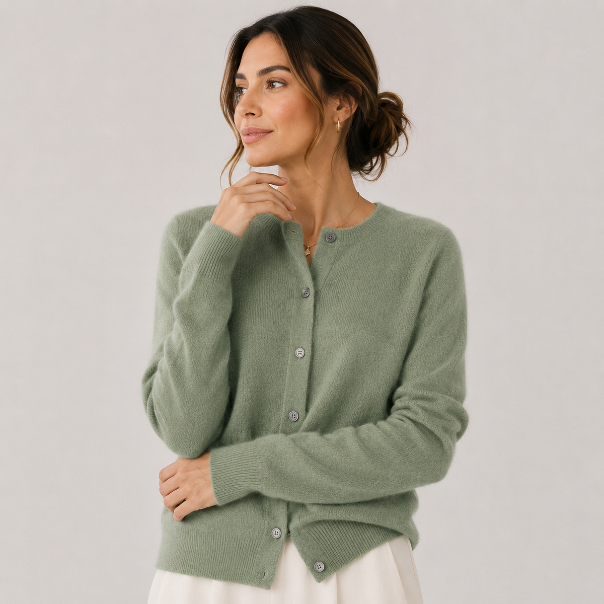Women's Cashmere Look Cardigan Soft Button Front Knit Sweater – view 14