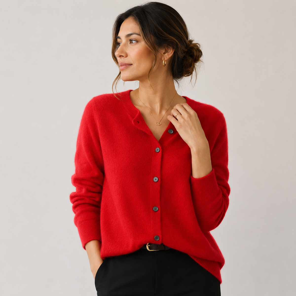 Women's Cashmere Look Cardigan Soft Button Front Knit Sweater – view 15