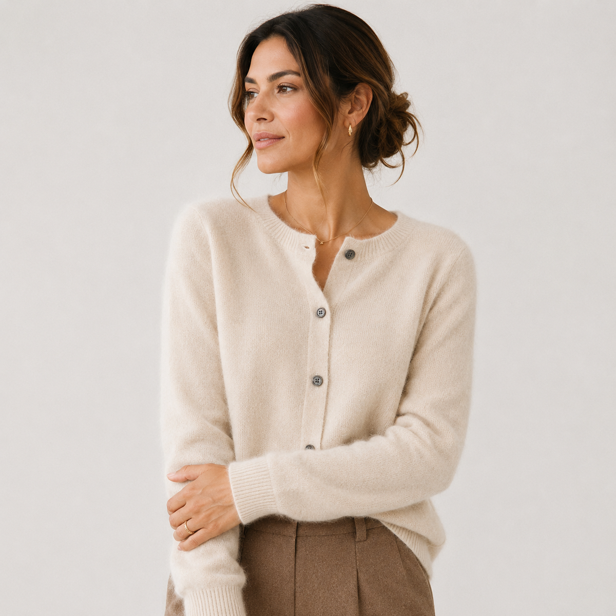 Women's Cashmere Look Cardigan Soft Button Front Knit Sweater – view 16