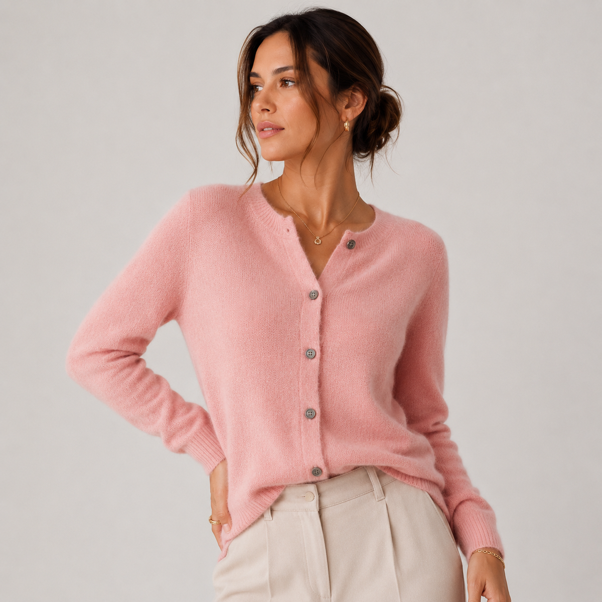 Women's Cashmere Look Cardigan Soft Button Front Knit Sweater – view 17