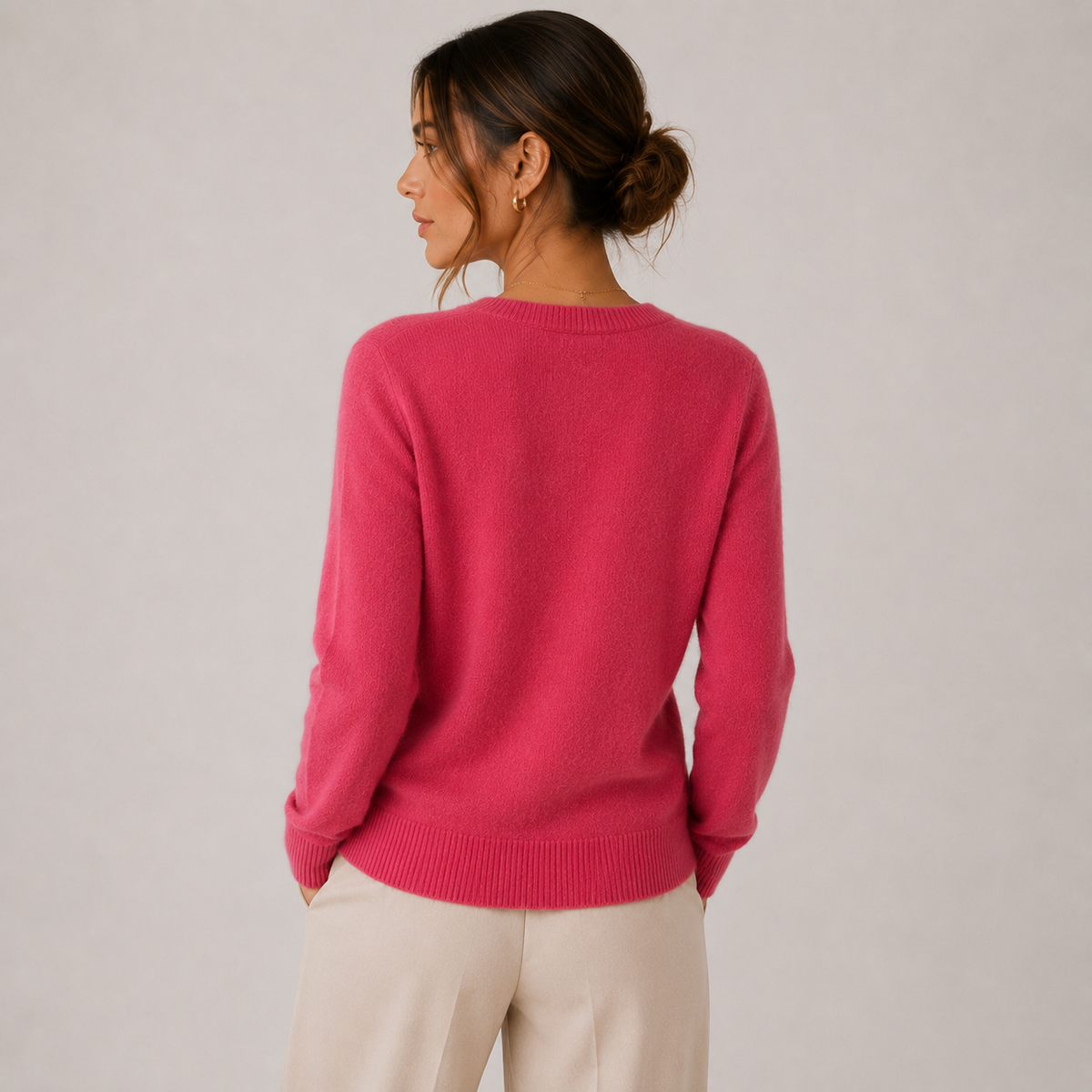 Women's Cashmere Look Cardigan Soft Button Front Knit Sweater – view 5
