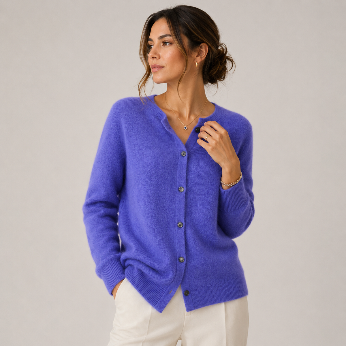 Women's Cashmere Look Cardigan Soft Button Front Knit Sweater – view 6