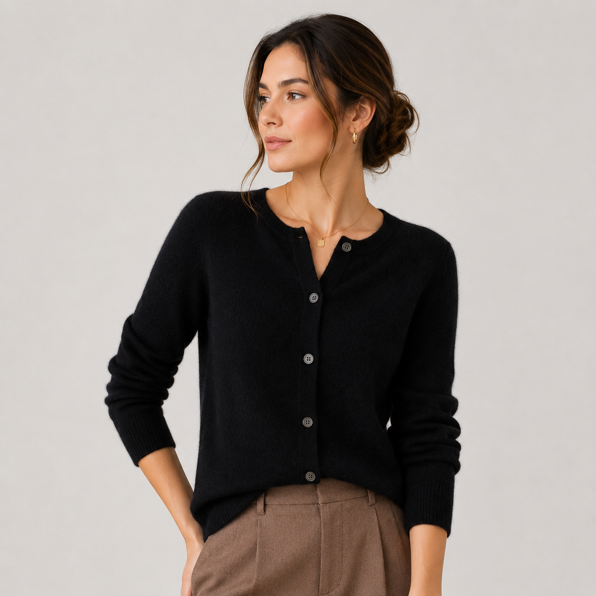 Women's Cashmere Look Cardigan Soft Button Front Knit Sweater – view 8