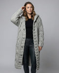 Women's Chunky Cable Knit Cardigan | Hooded & Longline Fit