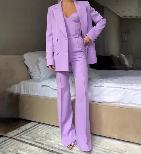 Women's Corset Top Set – Blazer Flare Pants Tailored – view 3
