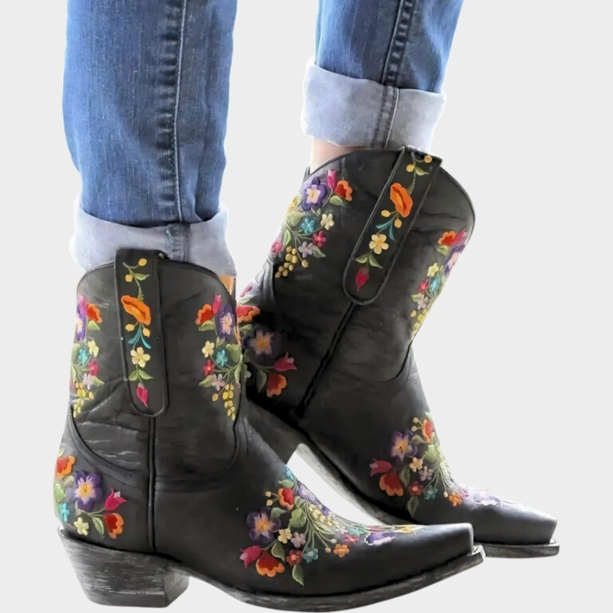 Women's Cowboy Boots Floral Embroidered Western Inspired – view 4