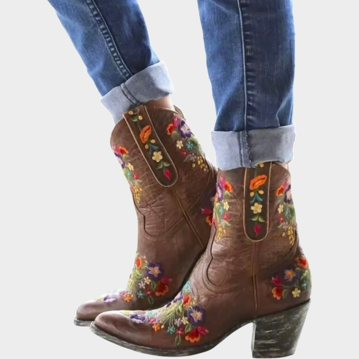 Women's Cowboy Boots Floral Embroidered Western Inspired – view 6