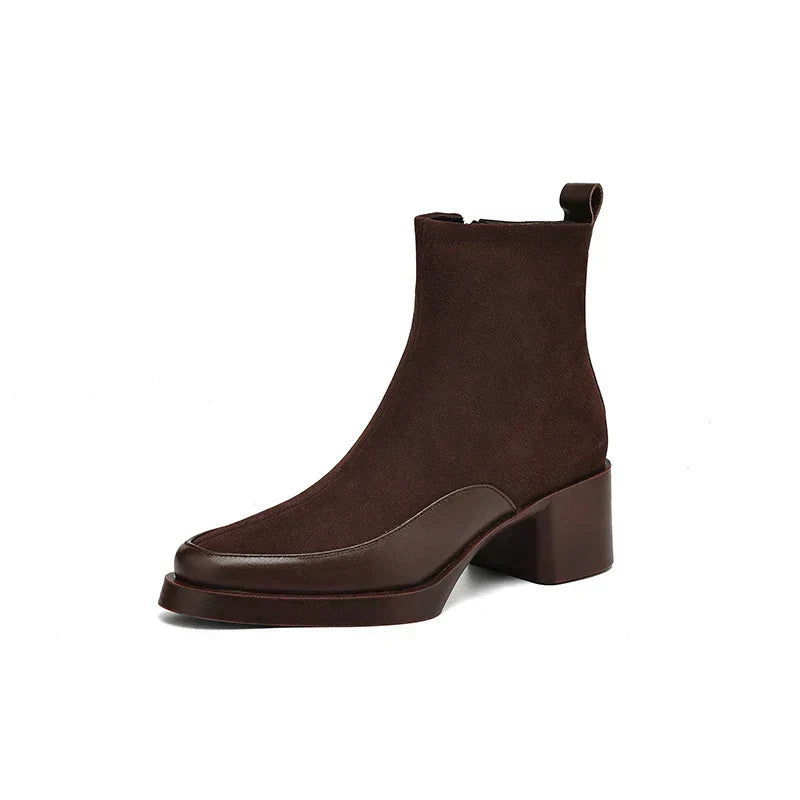 Women's Faux Suede Ankle Boots with Block Heel – view 8