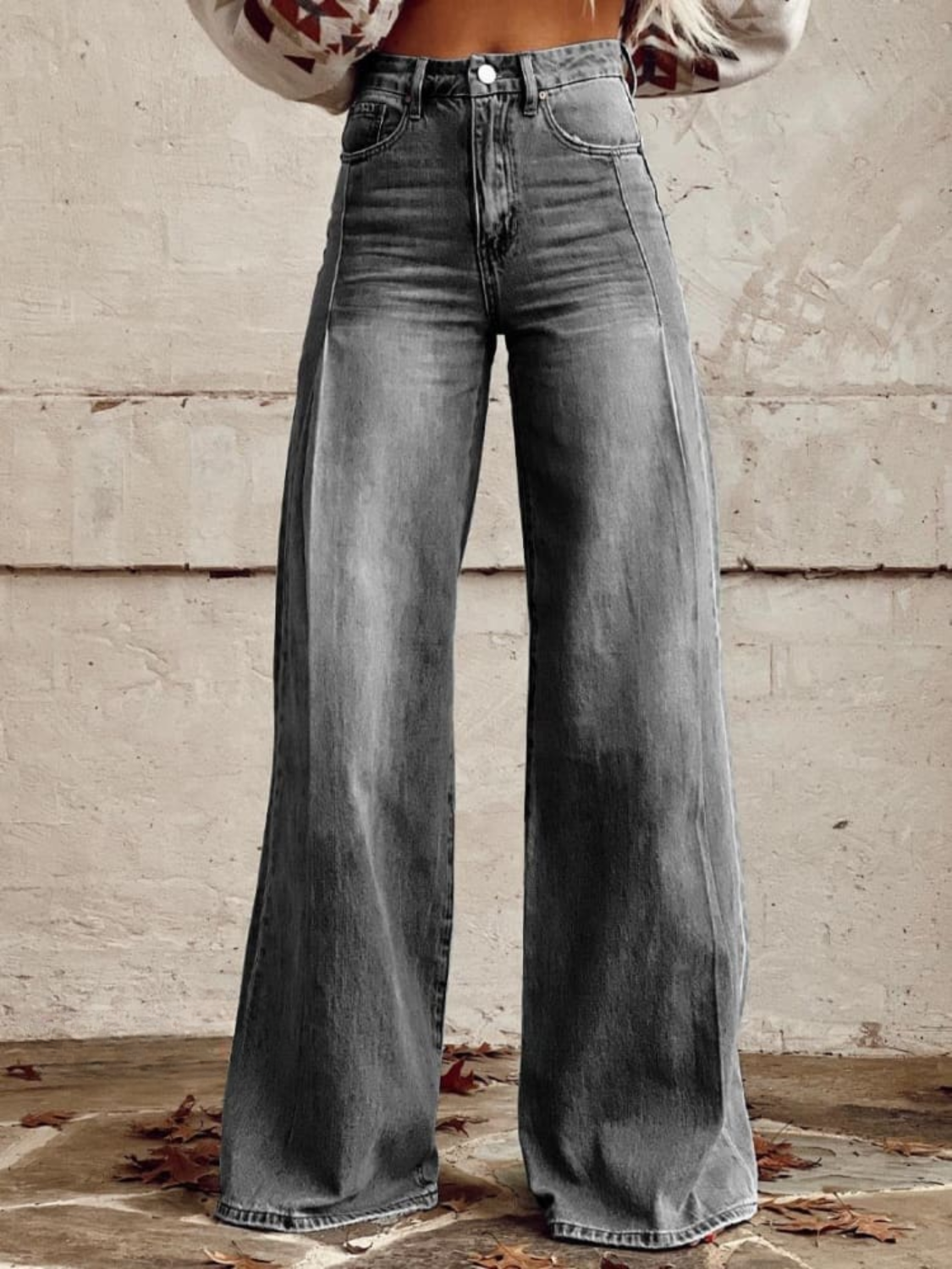 Women's High Waist Wide Leg Jeans – Relaxed Fit & Belt Loops – view 2
