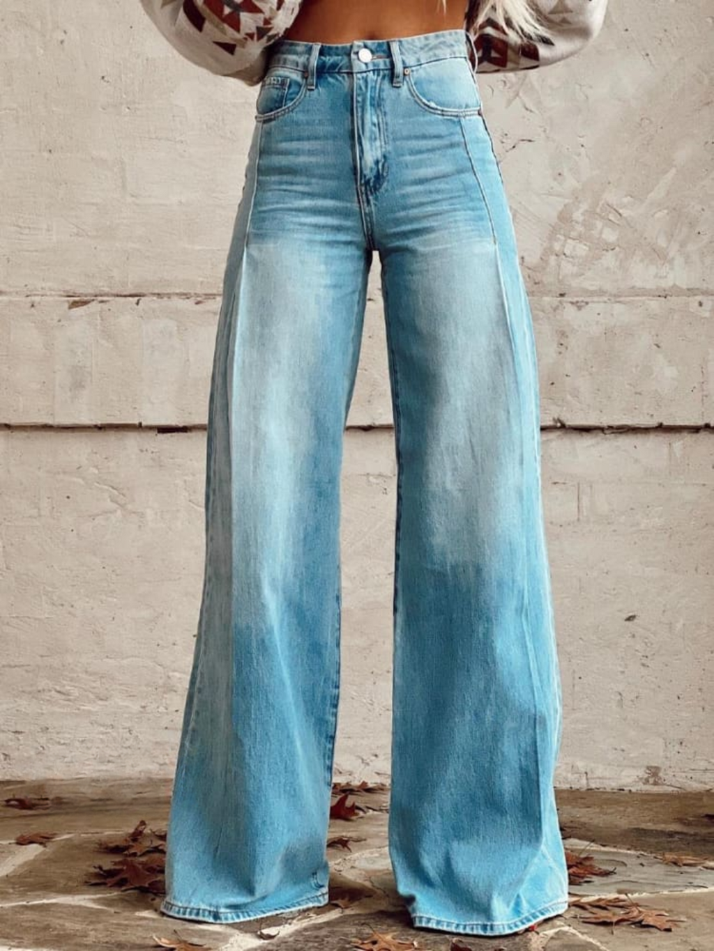 Women's High Waist Wide Leg Jeans | Relaxed Fit & Belt Loops