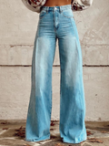 Women's High Waist Wide Leg Jeans | Relaxed Fit & Belt Loops