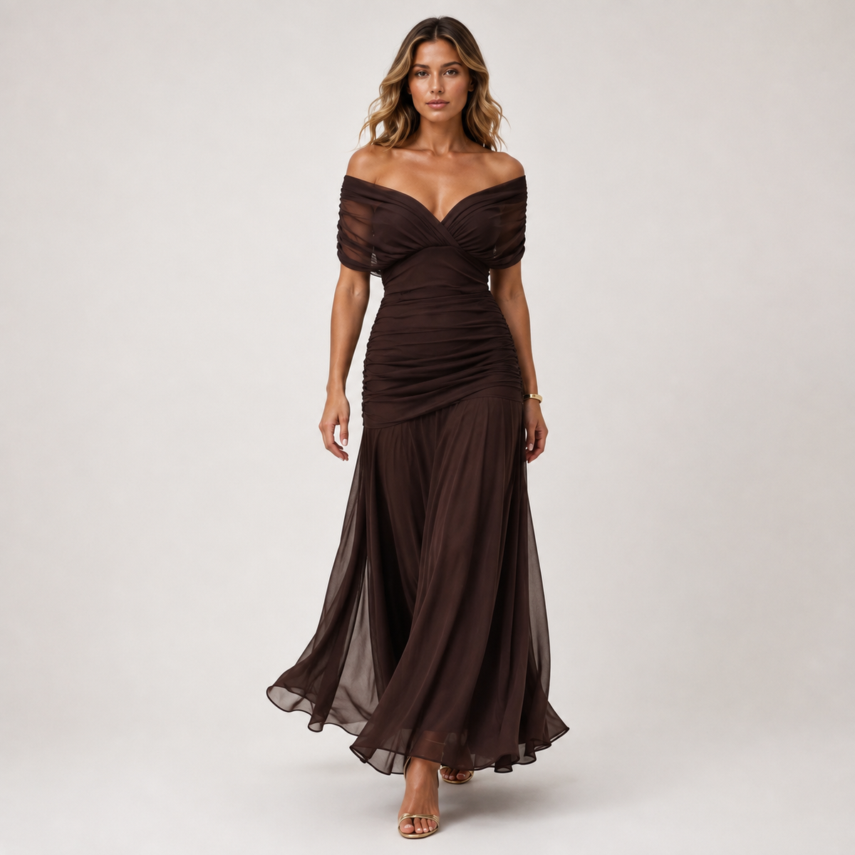 Women's Maxi Dress Viscose Chiffon Elegant Flowing Fit – view 5
