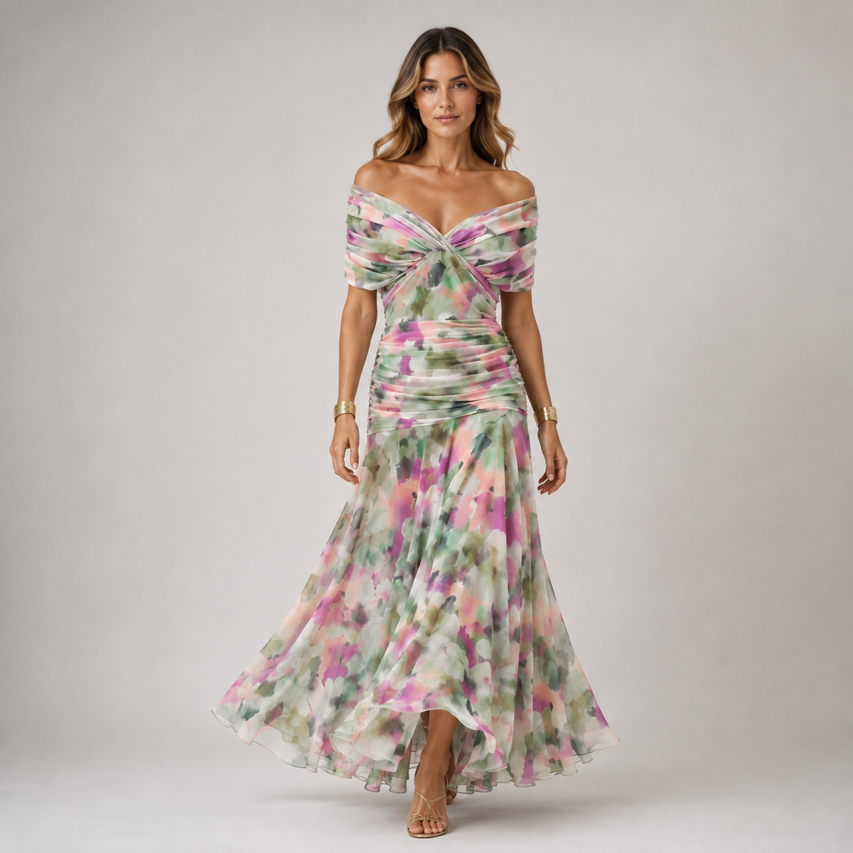 Women's Maxi Dress Viscose Chiffon Elegant Flowing Fit – view 7