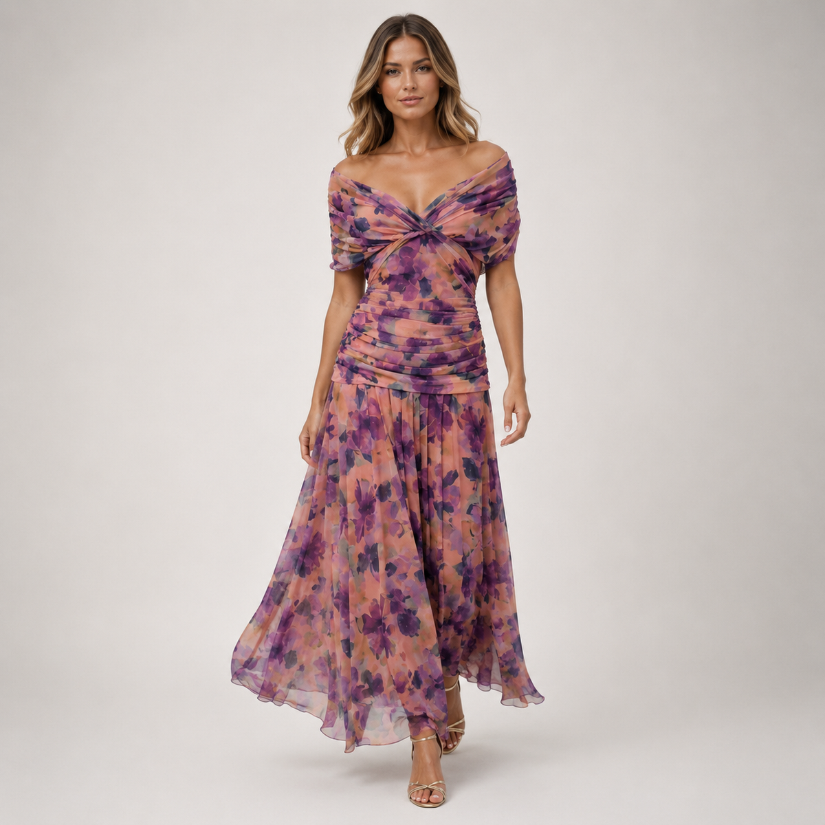 Women's Maxi Dress Viscose Chiffon Elegant Flowing Fit – view 9